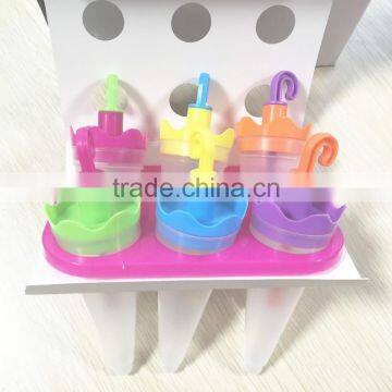 BPA FREE 100%6 Terms Plastic Ice Popsicle Mold/Umbrella Shap Plastic Ice Cream Mold
