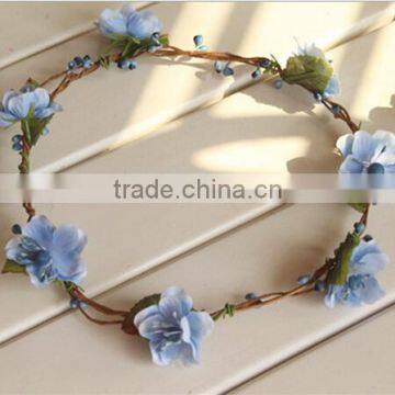 Factory Directly Little Artificial Flower Head Wreath Fabric Rose Flower/leaf Wreath photo-2