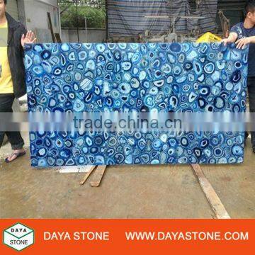 Blue Agate Semiprecious Stone for Vanity Top