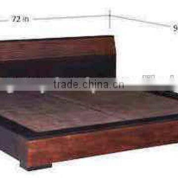 Dual Tone Finish Wooden King Size Bed