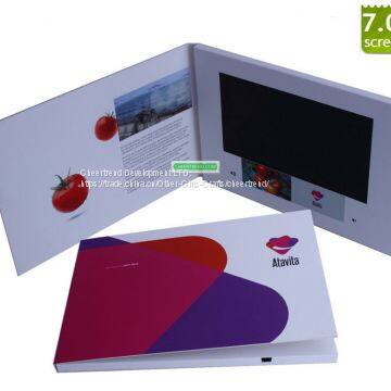 A5/A4 7 inch Softcover LCD video brochure, video book and video card for invitation,advertising or promotion