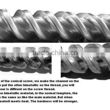 Conical twin screw for extruder machine