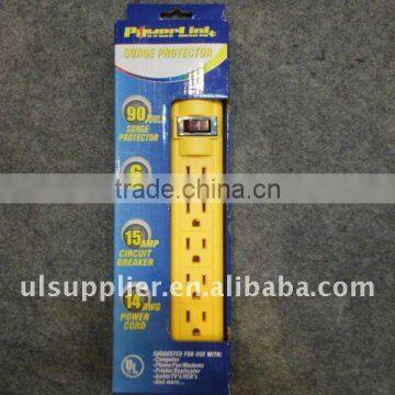 S90087 UL-Listed 6 outlet power socket Grounding and electrical plug