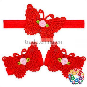 Beautiful Flower Pattern Barefoot Sandals With Headband Factory Cheap Wholesale Baby Sandals photo-6
