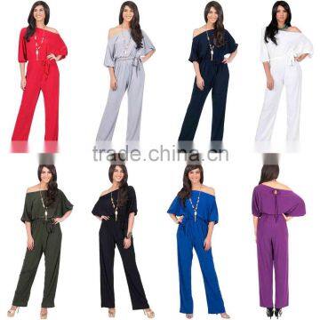 plus size jumpsuit Rompers Womens One Off Shoulder Short Sleeve Jumpsuit Pant Suit Romper one piece