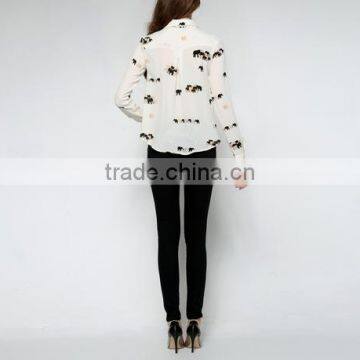 OEM Ladies Long Sleeve Pattern Printed Shirt photo-2