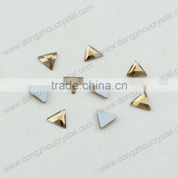 DZ-1010 decorative flat cut triangle glass stones for clothes