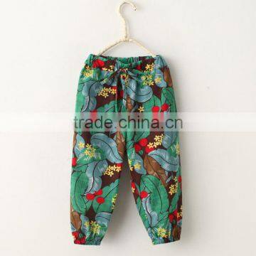 Wholesale 100% Cotton Big Flower Cool Anti-mosquito Pants for Baby Girl Icing Pants photo-3