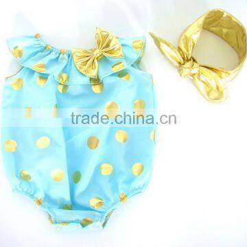 High Quality Fashion Baby Clothes Bubble Romper Boutique Newborn Bella Jumpsuit With Headband photo-6