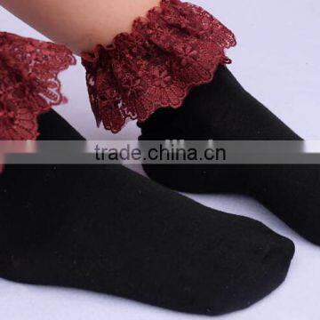 Princess Style Lace Cotton Girls Sock photo-4
