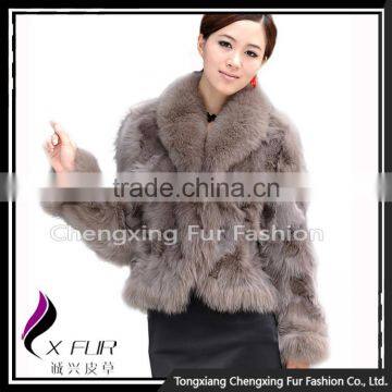 CX-G-A-258B Korean Style Real Fox Fur Fashion Women Fur Coat photo-2