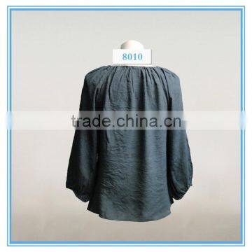 New Style Vintage Ethnic Embroidery Blouse Tie Neck Wholesale Clothing photo-2