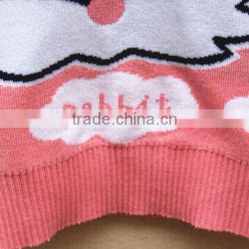 Lovely Rabbite Knitting Pattern Pink Red Baby Girls Stylisg Latest Sweater photo-4