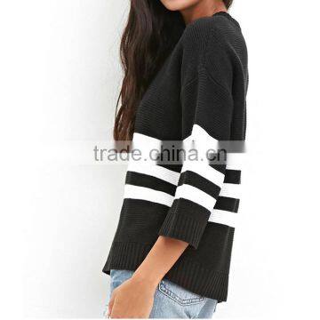 Double Stripe Special Design Knit Sweaters for Women photo-2