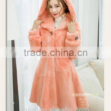 Professional Winter Warm Fur Jacket Women Genuine Leather Real Whole Rabbit Fur Coat Lady Natural Rabbit Fur Overcoat photo-5