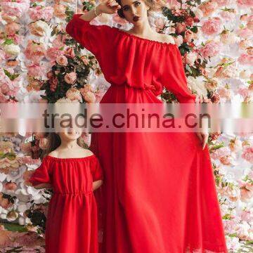 Matching Mother And Me Dresses Family Look Mother And Daughter Dresses Chiffon Maxi Dresses photo-6
