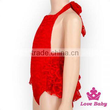 HYB129Yiwu Lovebaby Wholesale Heart Print Sleeveless Striped Back Ruffles for Valentine's Day Baby Romper Clothes Boutigue photo-3