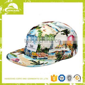 Floral design your own custom hat 5 panel custom hat wholesale