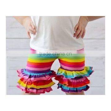 2017 children's clothing kids cotton ruffle shorts girls rainbow colorful shorts sew sassy icing legging