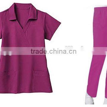 Body Fit Mock Wrap Hospital Staff Uniform photo-5