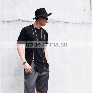 Men's Double Front Zipper Round Tee photo-3