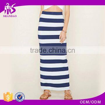 2017 guangzhou shandao summer oem service new design fashion stripe women pictures of long skirts