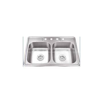Stainless Steel Double Bowls Topmount 5050 Sink