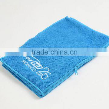 2017 Hot Selling Microfiber Sport Towel,gym Towel With Zipper Pocket Textile for Travel photo-2