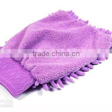 Microfiber colored chenille car wash mitt