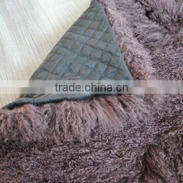 YR915 Genuine Mongolian Lamb Fur Blanket/Warm Winter Room Footcloth photo-5