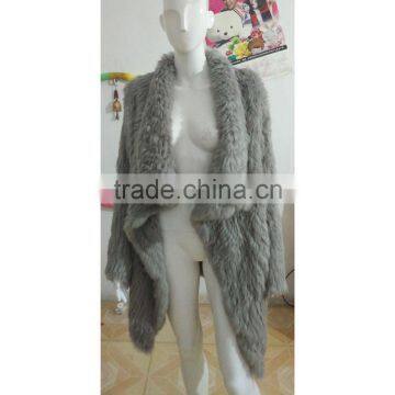 SJ018-02 Coolest Design Germany Free Size Rabbit Overcoats Women/OEM Dyed Fur Coats