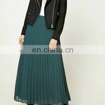 OEM custom high quality women's new fashion pleated long maxi skirt