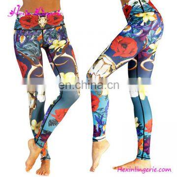 Wholesale Custom Tight Sports Flower Pants Ladies Printed Leggings