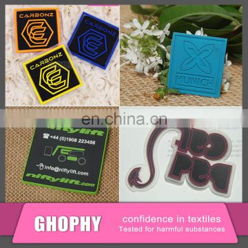 custom bags accessory silicone heat tansfer rubber label