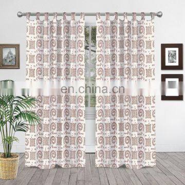 Indian Hand Block Printed Curtains 100% Cotton Home Decor Window Curtains Balcony Tapestry