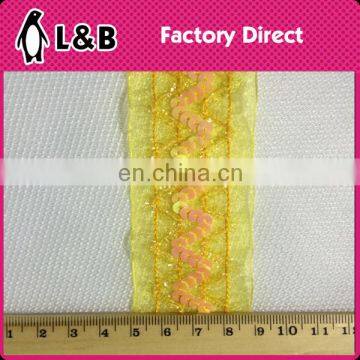 2016 Popular 3.9cm Width Woven Sequine Lace Trimming