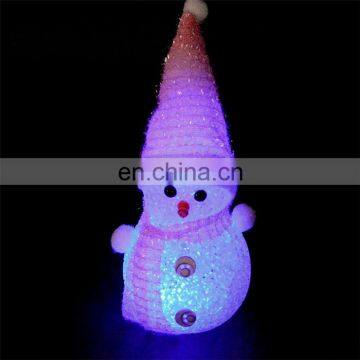 Guangdon factory offer Christmas decoration colorful Glowing snowman led decoration light wholesale night light