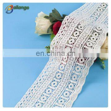 Big size trims 100% cotton material bulk lace fabric