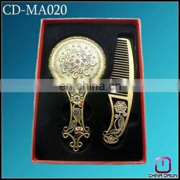 hot fashionable gift brass mirror comb set CD-MA020