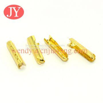gold color electroplated bullet shape shoelace tips head buckle head