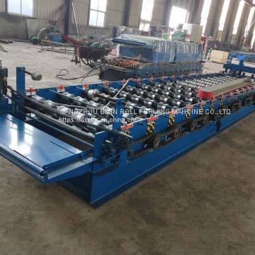 DIXIN Automatic High Speed Guide Post Cutting Glazed Tile Roof Sheet Tile Making Roll Forming Machine Price photo-5