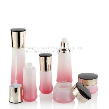 New Arrival 50G 40Ml Skin Care Packaging Black Cosmetic Glass Bottle Set