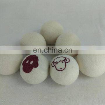 custom print organic reusable laundry wool felt dryer balls 6 packs