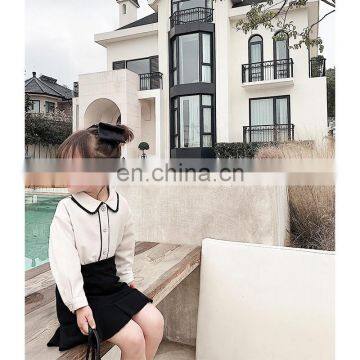 6555/Korea Style Color Blocking Simple Spring Girls Shirts Fashion High Quality All- Match Long t Shirt