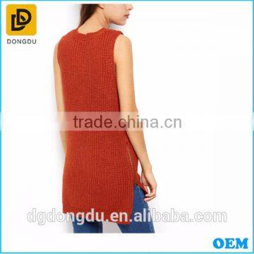 New Sleeveless Fashion Union Rust Knitted Vest