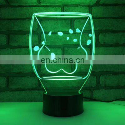 3D Led Light Optical Cat Paw Shaped Lamp With Touch Sensor Switch for Bedroom photo-5