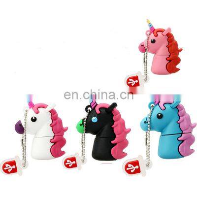 Promotional USB Gift Online Selling 32GB 64GB Cartoon Unicorn USB Drive