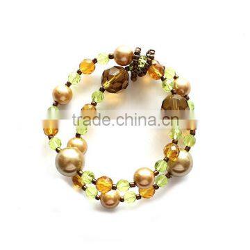 Fashion handmade elastic two row bracelet beaded trends jewellery