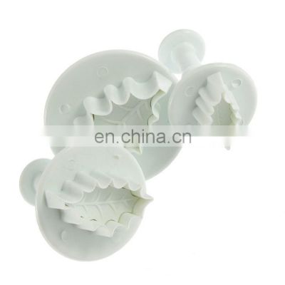 New 3 pcs Cake Sugar Sugarcraft Cutter Tool Plunger Veined Ivy Leaf Cake Decorating Supplies Kit Cake Decorating Set