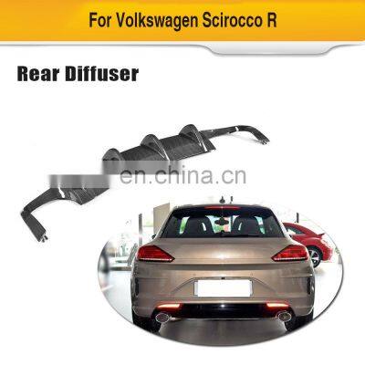 For Volkswagen VW Scirocco R Racing Style Carbon Fiber Rear Bumper Diffuser 15-18 photo-2